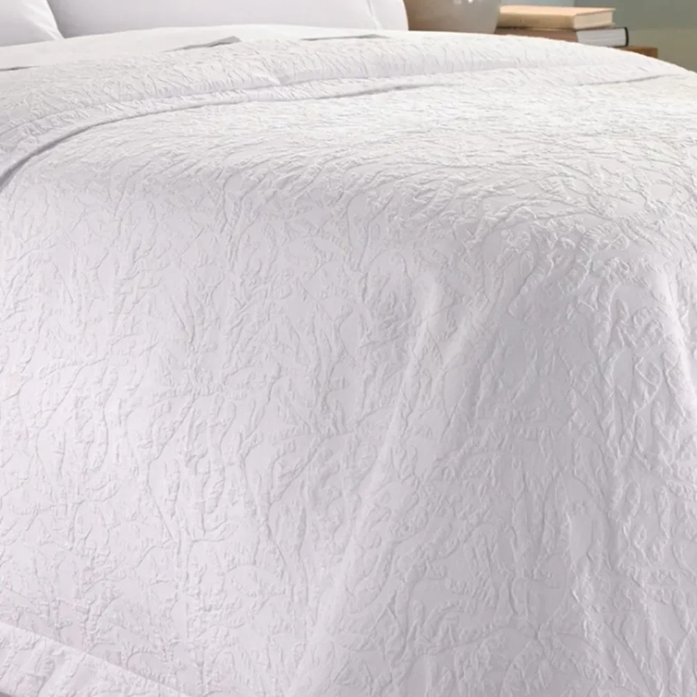 Hampton Hotel Quality White Queen Size Duvet Cover Classic Jacquard